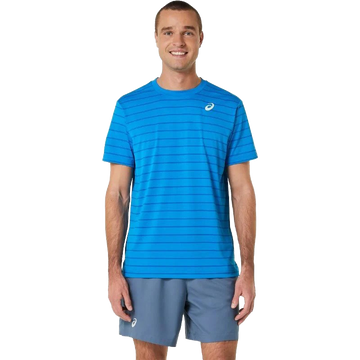 Asics Court Stripes Ss Blue T-shirt